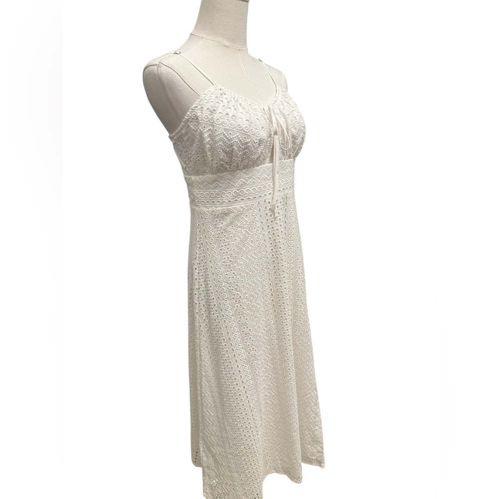 LULUS Adored Aura White Eyelet Embroidered Cutout Midi Dress Size Small $69 NWT - Picture 5 of 12